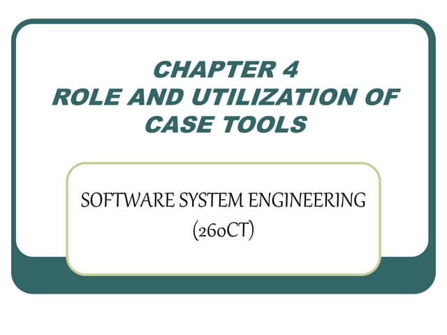 Software System Engineering - Chapter 4