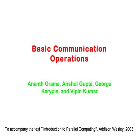 Lecturre 07 - Chapter 05 - Basic Communications Operations | PPTX