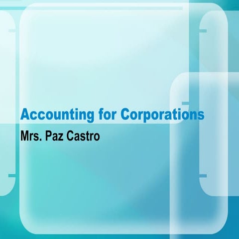Accounting for corporations 