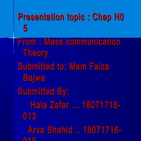communication theories (chap 5)