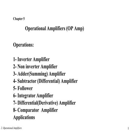 Chap 5-Operational Amplifier.pptx. electronics | PPT