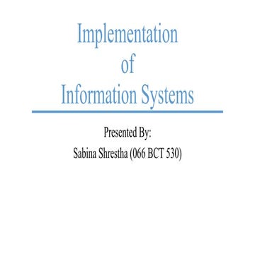 Chap 6 IMplementation of Information System