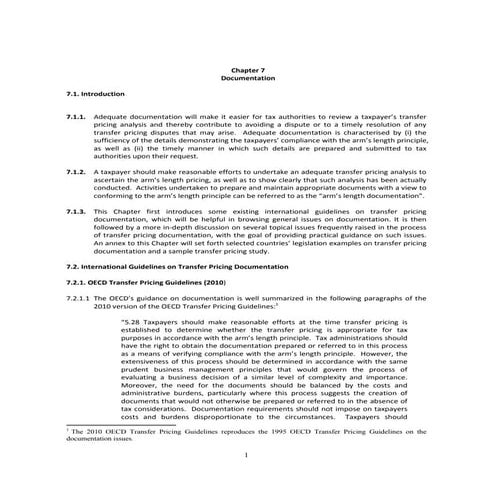 Transfer pricing: practical manual for developing countries -Chapter 7 Docume...