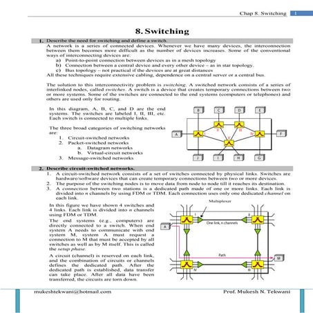 Chap 8 switching | PDF