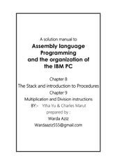 assembly language programming and organization of IBM PC" by YTHA YU | PDF