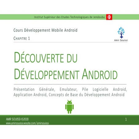 Chapitre 1  decouverte du developpement android