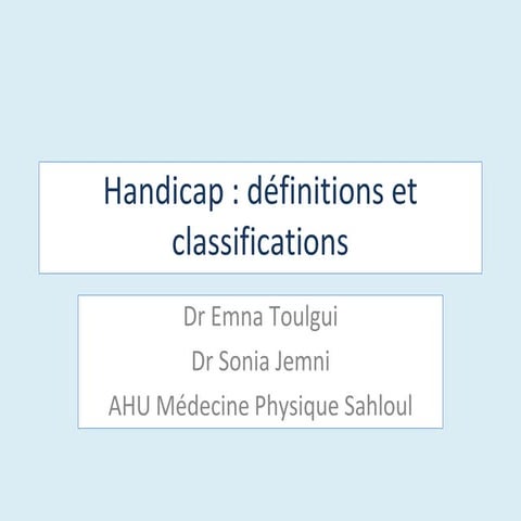 Comprendre le Handicap : Types, Défis et Inclusion | DOCX