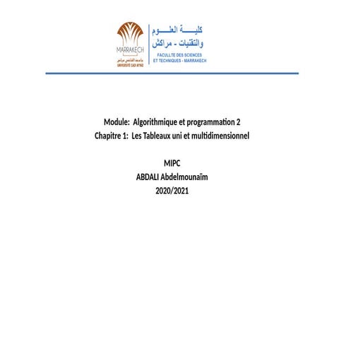 CHAPITRE 1 LES TABLEAUX.pptx;;;;;;;;;;;;;