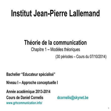   Chapitre1 Théories de la communication_3e_partie Différence entre communic...