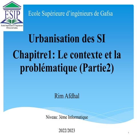 chapitre1 Urbanisation de systéme de linformation(partie2).pdf