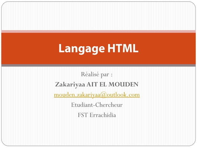 Langage HTML