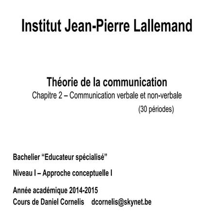  Chapitre2 Communication verbale_non verbale