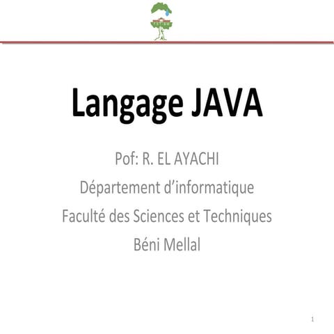 Chapitre4 cours de java | PPT