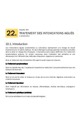 Traitement des intoxications aiguës