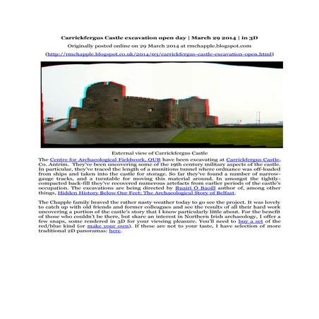 Chapple, R. M. 2014 Carrickfergus Castle excavation open day | March 29 2014 ...