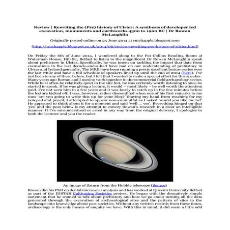 Chapple, R. M. 2014 Review - Rewriting the (Pre)history of Ulster- A synthesi...