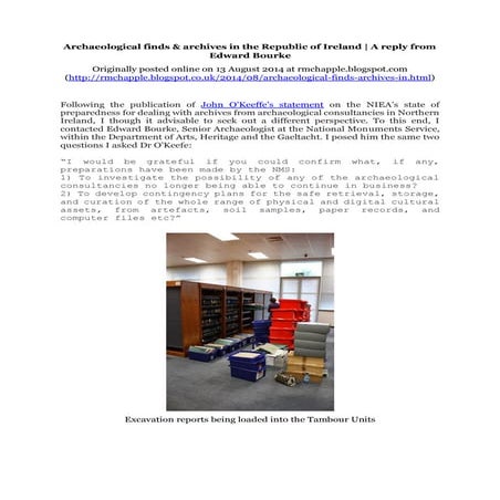 Chapple, R. M. 2014 Archaeological finds & archives in the Republic of Irelan...