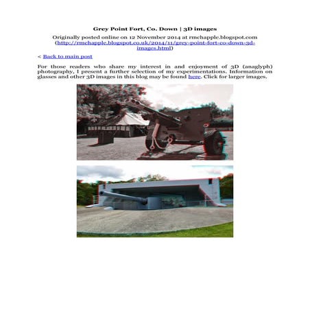 Chapple, R. M. 2014 Grey Point Fort, Co. Down. 3D images. Blogspot post