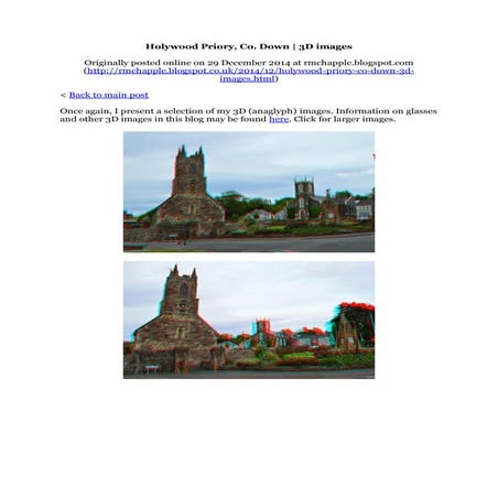 Chapple, R. M. 2014 Holywood Priory, Co. Down. 3D images. Blogspot post