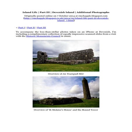 Chapple, R. M. 2014 Island Life. Part III. Devenish Island. Additional Photog...