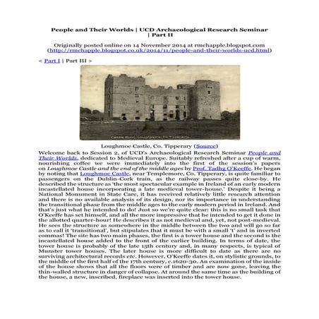 Chapple, R. M. 2014 People and Their Worlds. UCD Archaeological Research Semi...