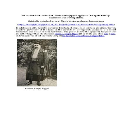 Chapple, R. M. 2014 St Patrick and the tale of the non-disappearing cross