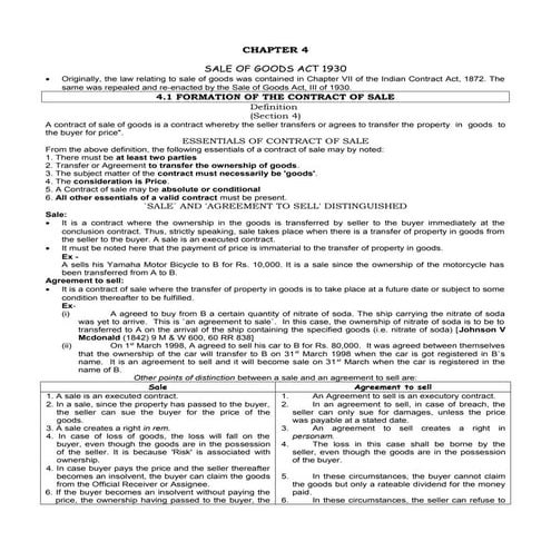 Chapter 04   Sale Of Goods Act