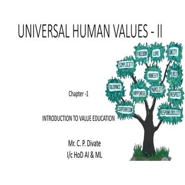  UNIVERSAL HUMAN VALUES - INTRODUCTION TO VALUE EDUCATION
