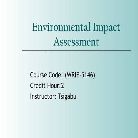 Environmental impact assessmnet Chapter 1