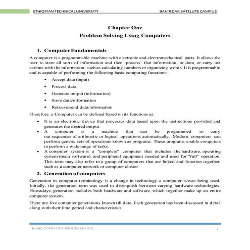 Problem Solving Using Computers FOR any dep't | PDF