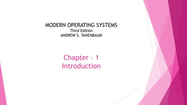 Introduction To operating System: