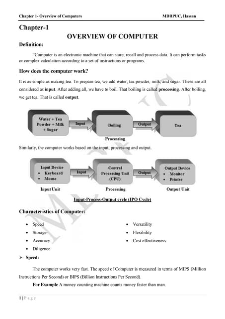 chapter-1-overview-of-computer. for your reference | PDF | Free Download