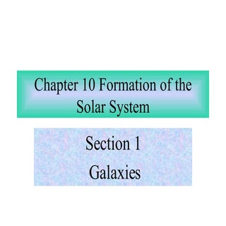 Chapter 10 Formation Of The Solar S...