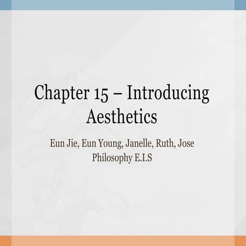 Chapter 15 - Introducing Aesthetics (1)