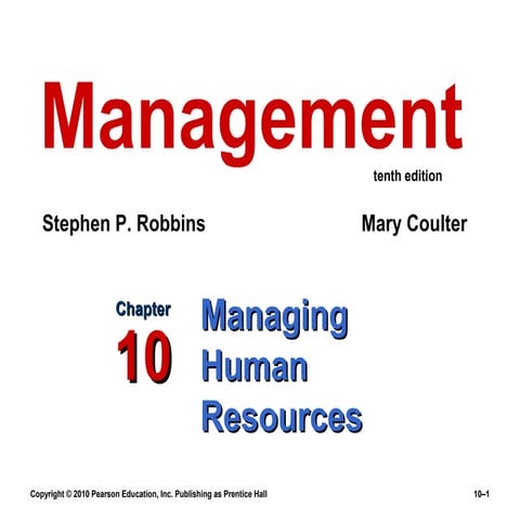 Chapter 10 management (10 th edition) by robbins and coulter