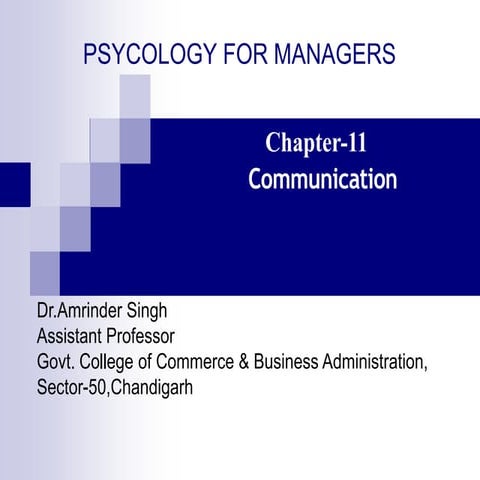 Communication, Chapter 11 Organizational Behavior