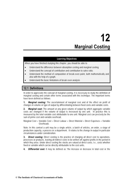 marginal costing