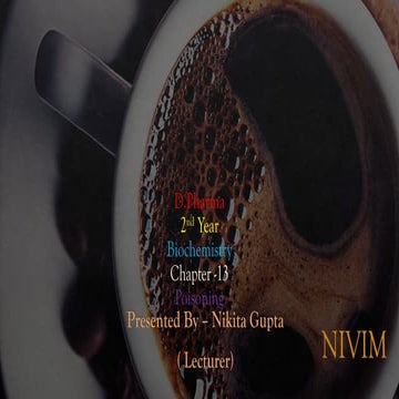 Biochemistry and clinical pharmacy Chapter -13 Poisoning