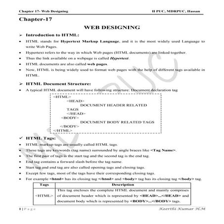 chapter-17-web-designing2.pdf | Web Design and HTML | Internet