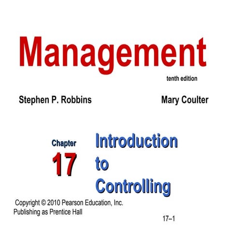 Chapter 17 management (10 th edition) by robbins and coulter