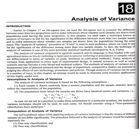 Anova or analysis of variance