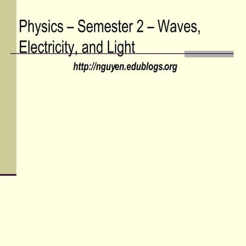 Chapter 19 Vibrations And Waves Part 1