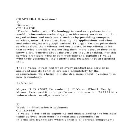 CHAPTER-1 Discussion 11) DiscussionCOLLAPSEIT value Infor.docx