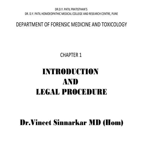 Forensic medicine- legal procedure