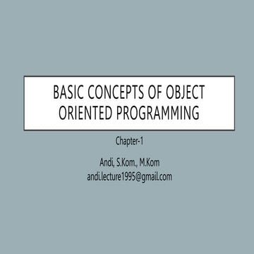 Basic Concepts of Object Oriented Programming | PPT