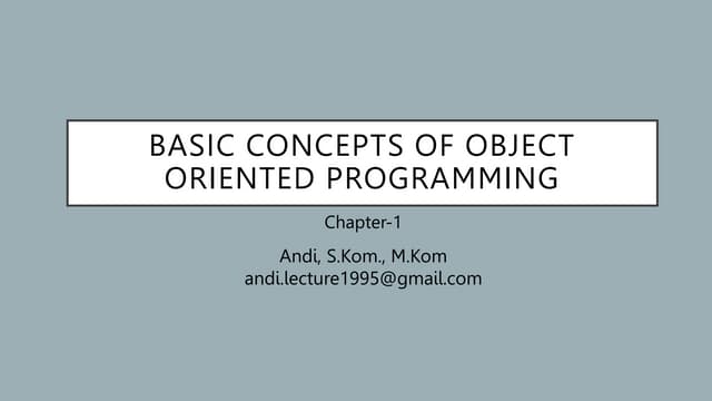 Basic Concepts of Object Oriented Programming | PPT