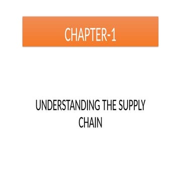 CHAPTER-1 Understanding SCM. What is supply chain?