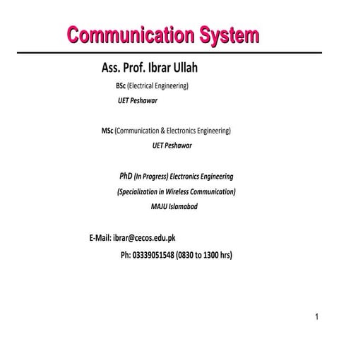 communication system Chapter 2 | PPT