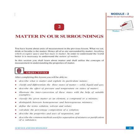 MATTER IN OUR SURROUNDINGS