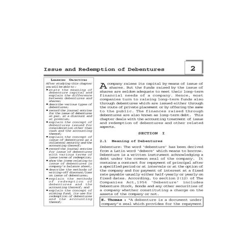 Issue And Redumption Of Debentures Pdf